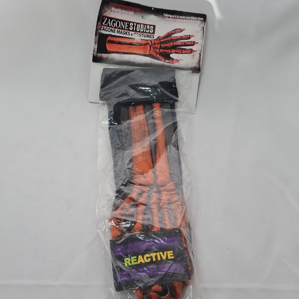 Reactive Skeleton Socks - Vibrant Orange and Black